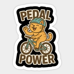 Pedal Power Cat Lovers Gift Sticker